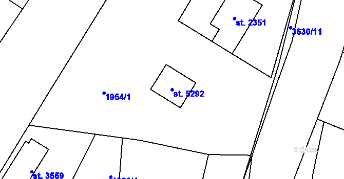 Parcela st. 5292 v KÚ Rožnov pod Radhoštěm, Katastrální mapa