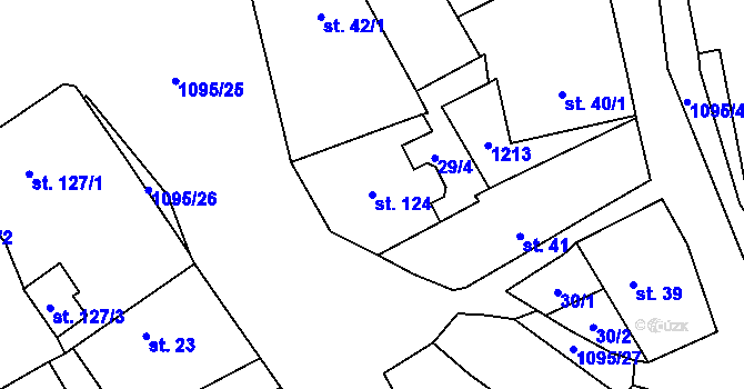 Parcela st. 124 v KÚ Rpety, Katastrální mapa