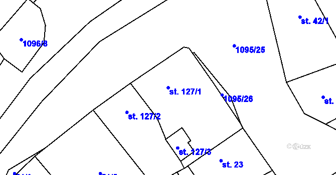 Parcela st. 127/1 v KÚ Rpety, Katastrální mapa