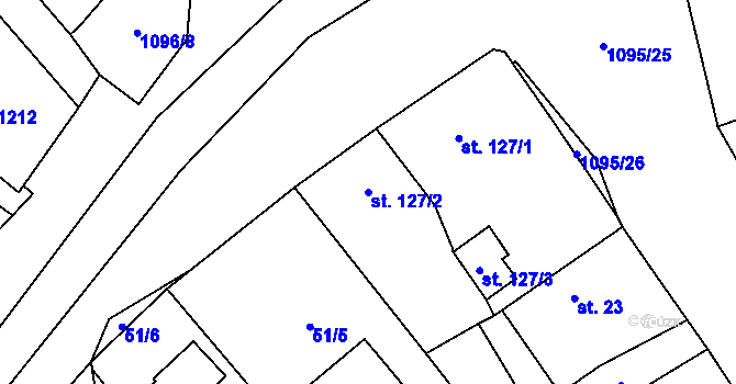 Parcela st. 127/2 v KÚ Rpety, Katastrální mapa