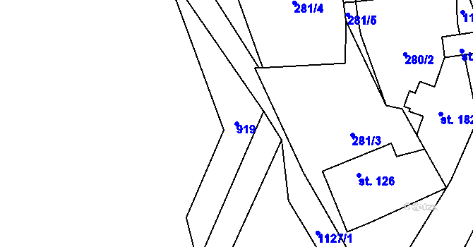 Parcela st. 919 v KÚ Rpety, Katastrální mapa