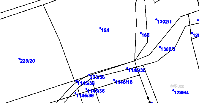 Parcela st. 223/19 v KÚ Rpety, Katastrální mapa