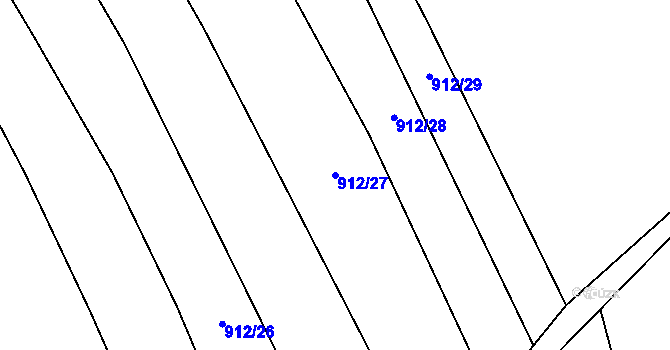 Parcela st. 912/27 v KÚ Rpety, Katastrální mapa