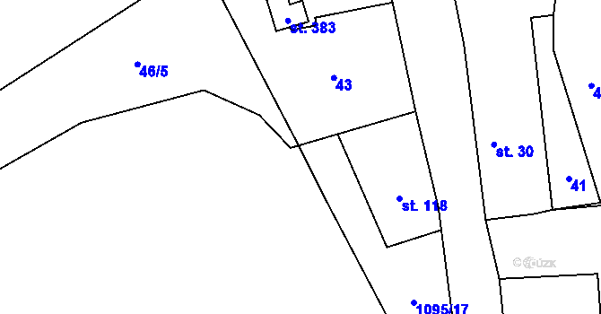 Parcela st. 912/43 v KÚ Rpety, Katastrální mapa