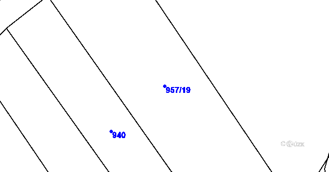 Parcela st. 957/19 v KÚ Rpety, Katastrální mapa