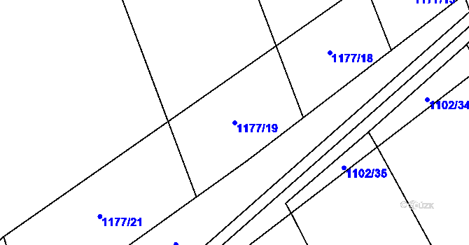Parcela st. 1177/19 v KÚ Rpety, Katastrální mapa