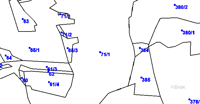 Parcela st. 71/1 v KÚ Rtišovice, Katastrální mapa