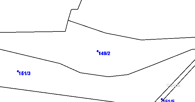 Parcela st. 149/2 v KÚ Rtišovice, Katastrální mapa