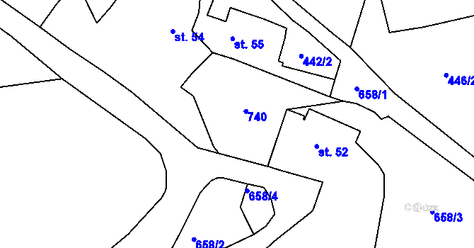 Parcela st. 53 v KÚ Rtyně nad Bílinou, Katastrální mapa