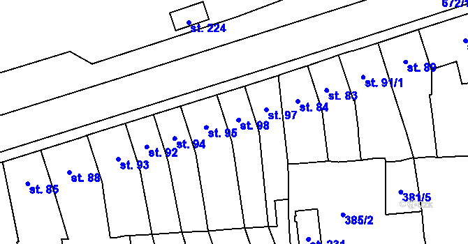 Parcela st. 98 v KÚ Rtyně nad Bílinou, Katastrální mapa