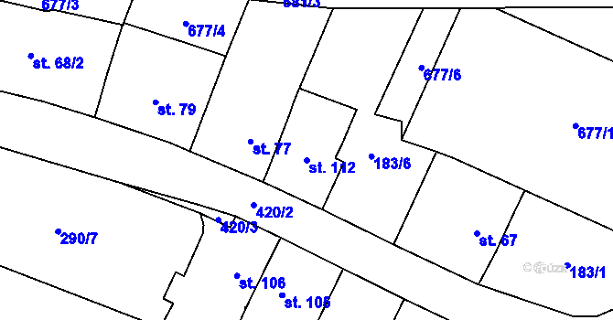 Parcela st. 112 v KÚ Rtyně nad Bílinou, Katastrální mapa
