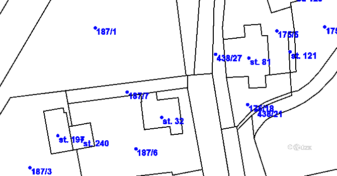 Parcela st. 122 v KÚ Rtyně nad Bílinou, Katastrální mapa