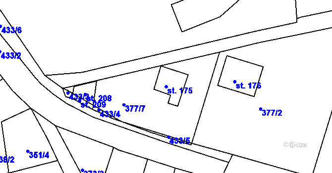 Parcela st. 175 v KÚ Rtyně nad Bílinou, Katastrální mapa