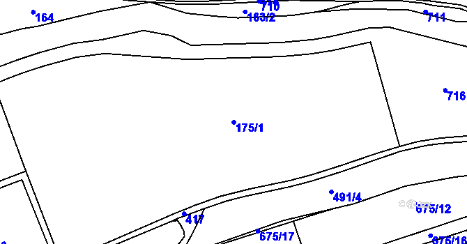 Parcela st. 175/1 v KÚ Rtyně nad Bílinou, Katastrální mapa