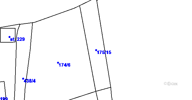 Parcela st. 175/15 v KÚ Rtyně nad Bílinou, Katastrální mapa