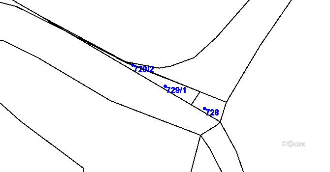 Parcela st. 729/1 v KÚ Rtyně nad Bílinou, Katastrální mapa