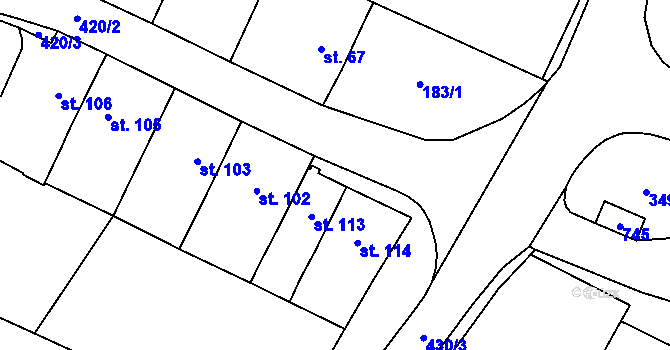 Parcela st. 420/4 v KÚ Rtyně nad Bílinou, Katastrální mapa