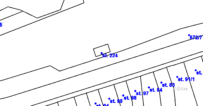Parcela st. 224 v KÚ Rtyně nad Bílinou, Katastrální mapa