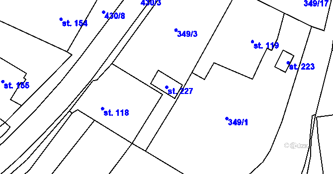 Parcela st. 227 v KÚ Rtyně nad Bílinou, Katastrální mapa
