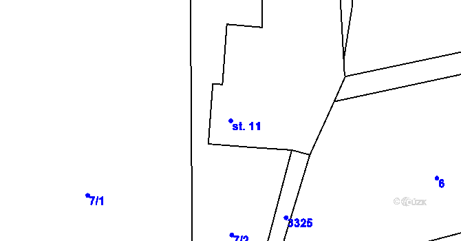 Parcela st. 11 v KÚ Rtyně v Podkrkonoší, Katastrální mapa