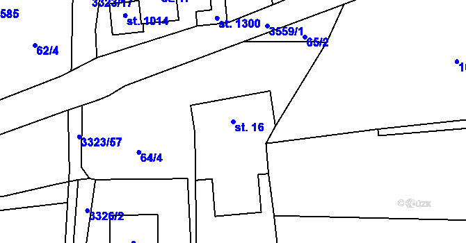 Parcela st. 16 v KÚ Rtyně v Podkrkonoší, Katastrální mapa