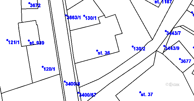 Parcela st. 36 v KÚ Rtyně v Podkrkonoší, Katastrální mapa