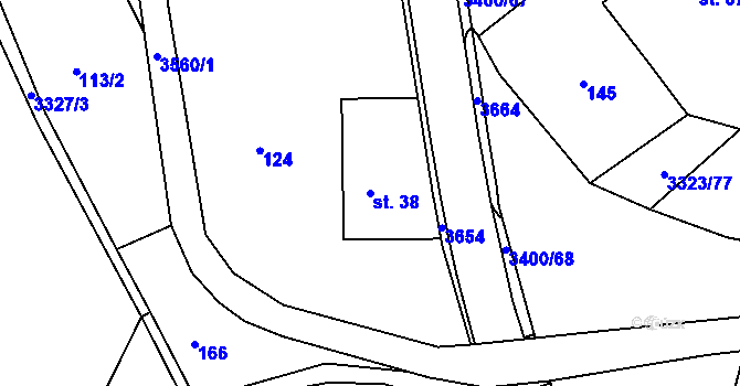 Parcela st. 38 v KÚ Rtyně v Podkrkonoší, Katastrální mapa
