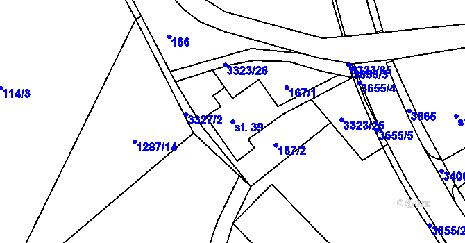 Parcela st. 39 v KÚ Rtyně v Podkrkonoší, Katastrální mapa