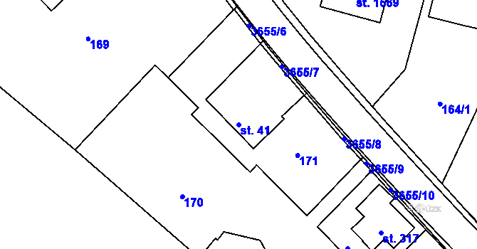 Parcela st. 41 v KÚ Rtyně v Podkrkonoší, Katastrální mapa