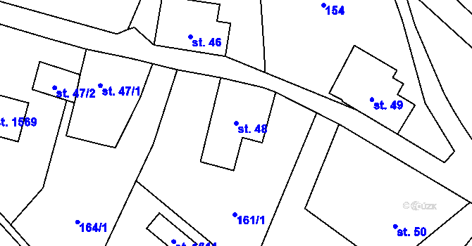 Parcela st. 48 v KÚ Rtyně v Podkrkonoší, Katastrální mapa