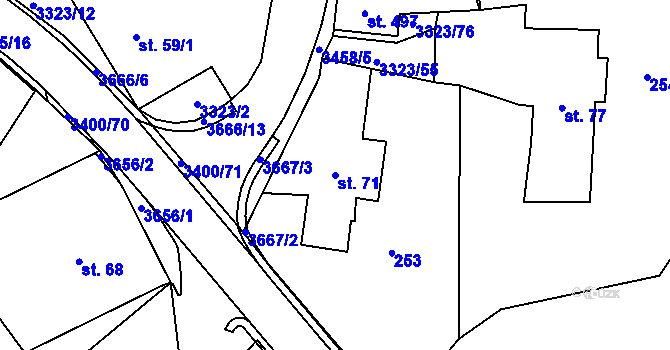Parcela st. 71 v KÚ Rtyně v Podkrkonoší, Katastrální mapa