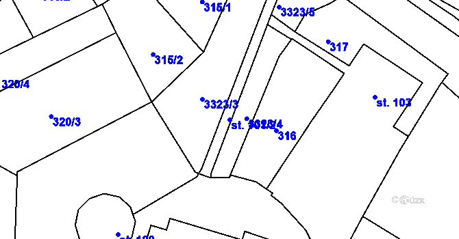 Parcela st. 101/2 v KÚ Rtyně v Podkrkonoší, Katastrální mapa