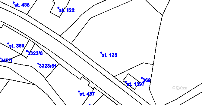 Parcela st. 125 v KÚ Rtyně v Podkrkonoší, Katastrální mapa