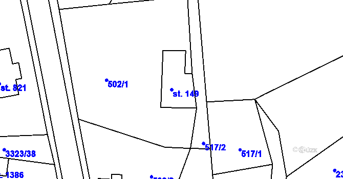 Parcela st. 149 v KÚ Rtyně v Podkrkonoší, Katastrální mapa