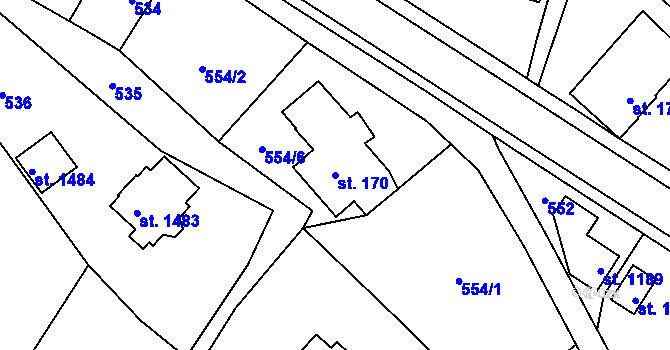 Parcela st. 170 v KÚ Rtyně v Podkrkonoší, Katastrální mapa