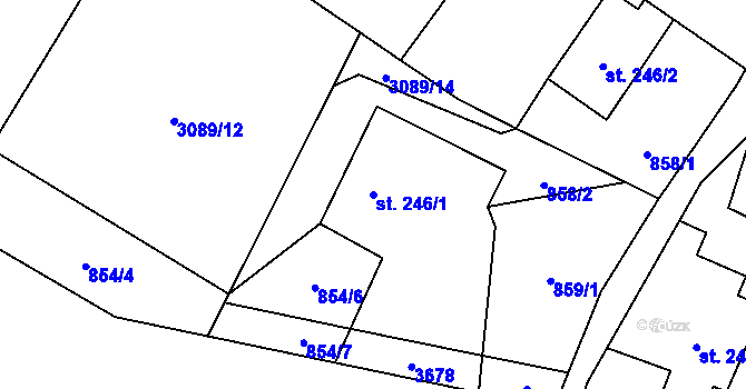 Parcela st. 246/1 v KÚ Rtyně v Podkrkonoší, Katastrální mapa
