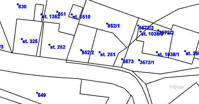 Parcela st. 251 v KÚ Rtyně v Podkrkonoší, Katastrální mapa
