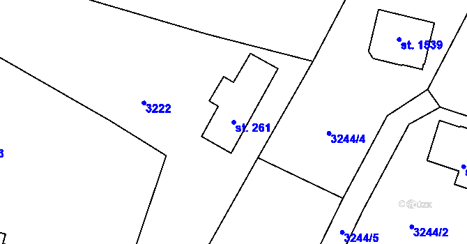 Parcela st. 261 v KÚ Rtyně v Podkrkonoší, Katastrální mapa