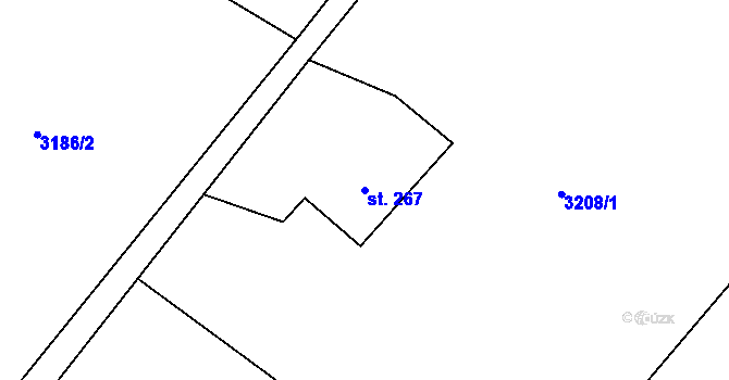 Parcela st. 267 v KÚ Rtyně v Podkrkonoší, Katastrální mapa