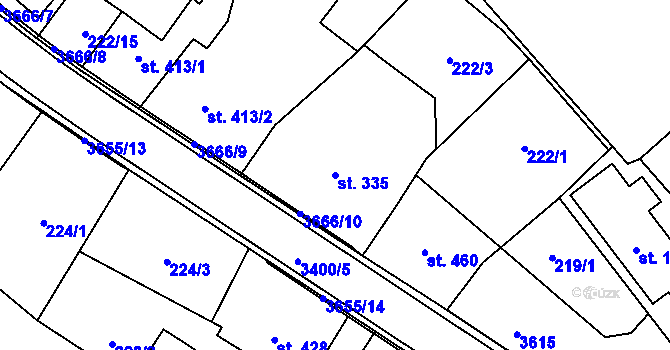 Parcela st. 335 v KÚ Rtyně v Podkrkonoší, Katastrální mapa