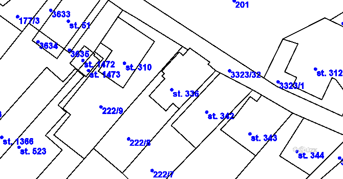 Parcela st. 336 v KÚ Rtyně v Podkrkonoší, Katastrální mapa
