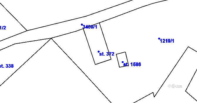 Parcela st. 372 v KÚ Rtyně v Podkrkonoší, Katastrální mapa