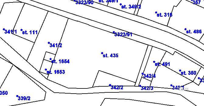 Parcela st. 435 v KÚ Rtyně v Podkrkonoší, Katastrální mapa