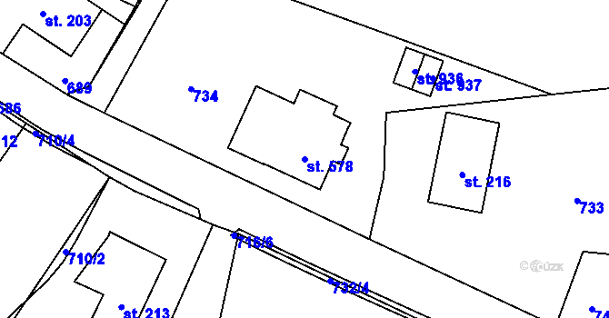Parcela st. 578 v KÚ Rtyně v Podkrkonoší, Katastrální mapa