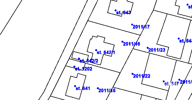 Parcela st. 642/1 v KÚ Rtyně v Podkrkonoší, Katastrální mapa