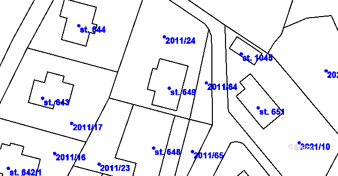 Parcela st. 649 v KÚ Rtyně v Podkrkonoší, Katastrální mapa