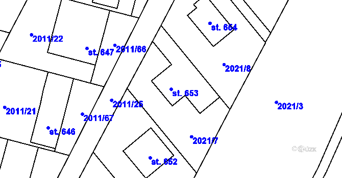 Parcela st. 653 v KÚ Rtyně v Podkrkonoší, Katastrální mapa