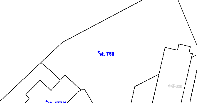 Parcela st. 750 v KÚ Rtyně v Podkrkonoší, Katastrální mapa