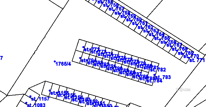 Parcela st. 775 v KÚ Rtyně v Podkrkonoší, Katastrální mapa