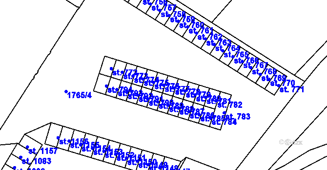 Parcela st. 777 v KÚ Rtyně v Podkrkonoší, Katastrální mapa
